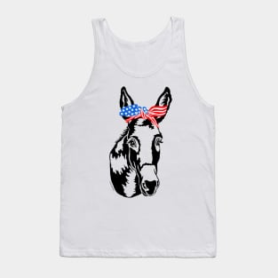 Patriotic Donkey Democrat American Flag Democratic Party Tank Top